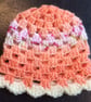 Hand Crochet Autumn Baby Blanket and Matching Hat Ombre Orange Ivory Cream - Image 3