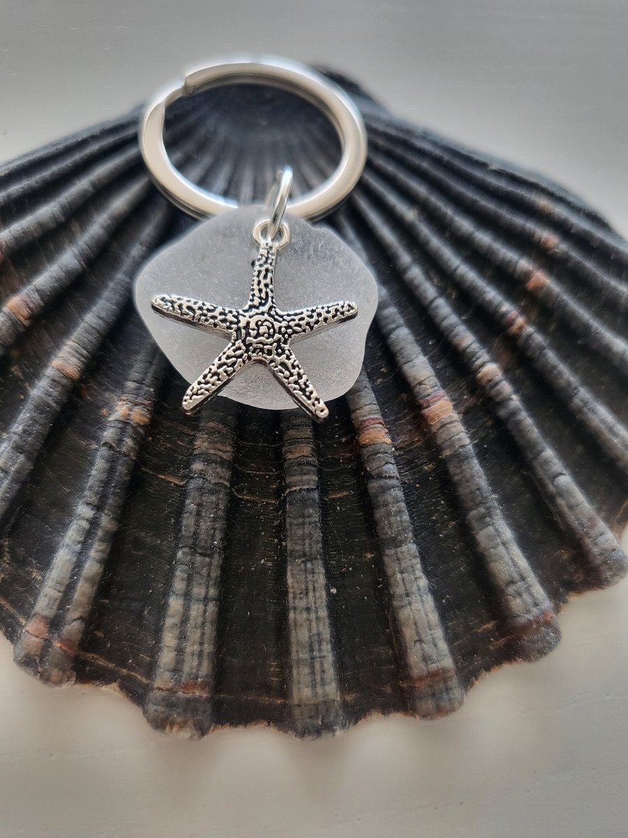 Natural Sea Glass Keyrings