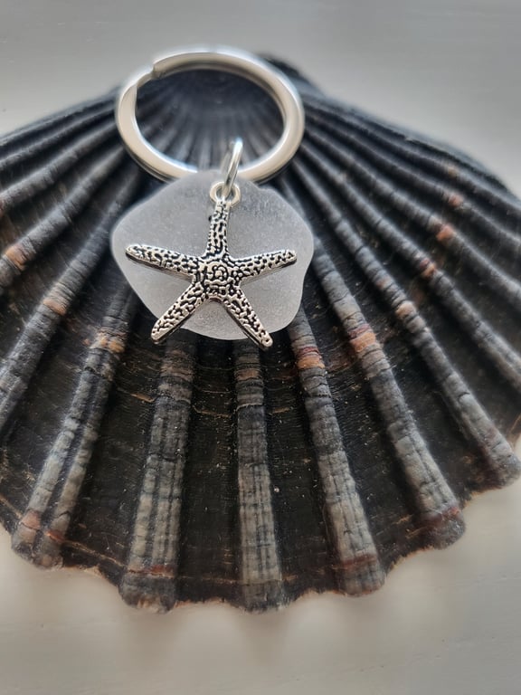 Natural Sea Glass Keyrings