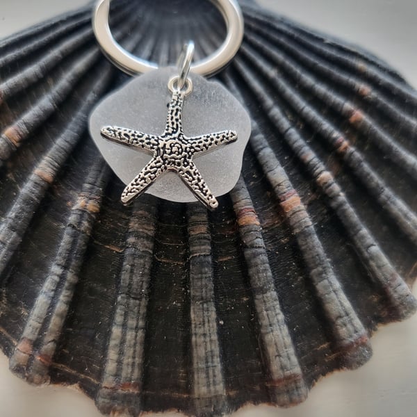 Natural Sea Glass Keyrings