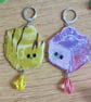 Mismatched French Fondant Fancy Earrings - Pink & Yellow Cake Dangles