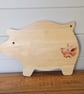 Pig Shaped Wooden Chopping Board Decorated With A Pig - Image 1