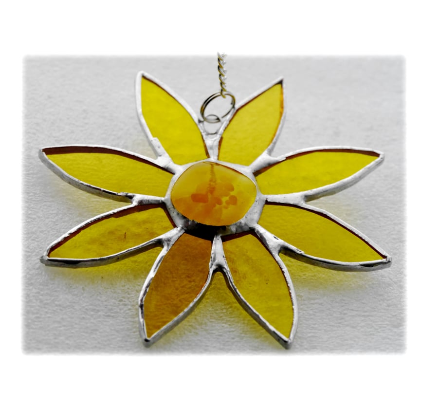 Sunflower Suncatcher Handmade Stained Glass 045
