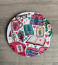 Book lover coaster, cosy vibes reading lover gift, round coaster