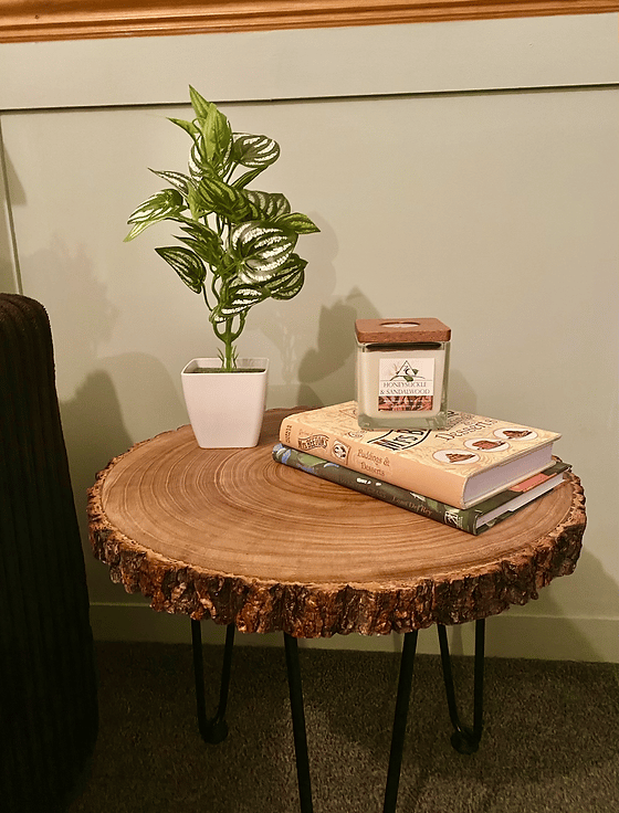 Wood slice side table online