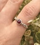 Sterling Silver and Ruby Ring with Granulation