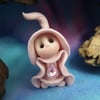 Tiny Pink Gnome Maiden 'Rozie' 1.5" OOAK Sculpt by Ann Galvin