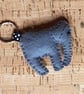 Elephant Grey Felt Keyring - Bag Charm - Image 1
