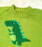 Knitted Jumper with a T Rex Motif for Babies and Children to 7, Birthday Gift - Image 3