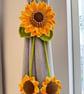 Handmade Crochet Sunflower Curtain Tieback,sunflowers,home decor 