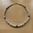 Freshwater pearl necklace.  Handcrafted.  Beautiful unique gift.