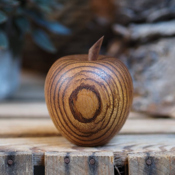 Wooden Apple keepsake. Cremation urn. Miniature urn.