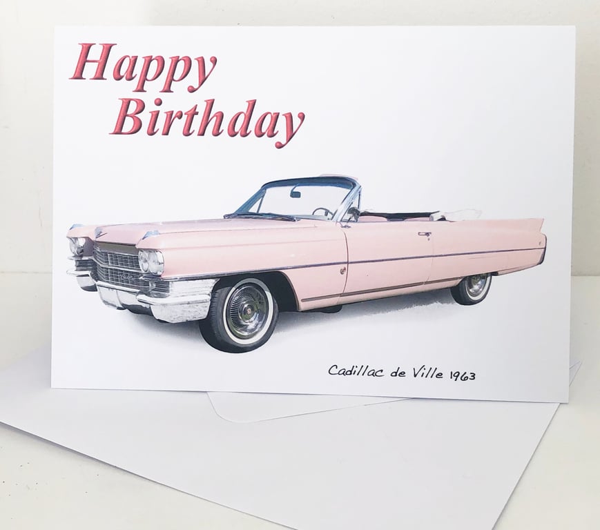 Cadillac de Ville 1963 - Birthday, Anniversary, Retirement or Plain Card