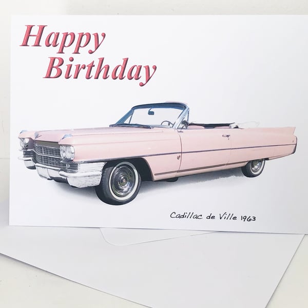 Cadillac de Ville 1963 - Birthday, Anniversary, Retirement or Plain Card