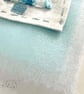 Large Christmas card with modern embroidery winter white and blue abstract tree - Image 4