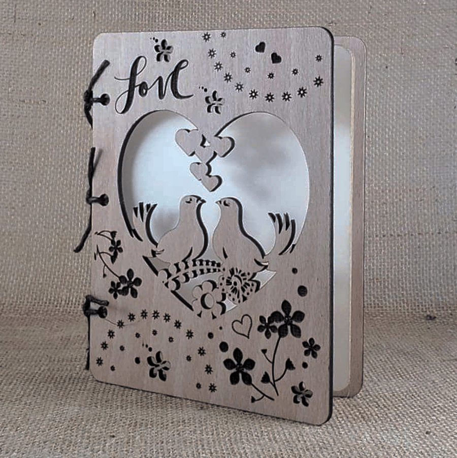 Two of a Kind' - Dove Wooden Keepsake Card