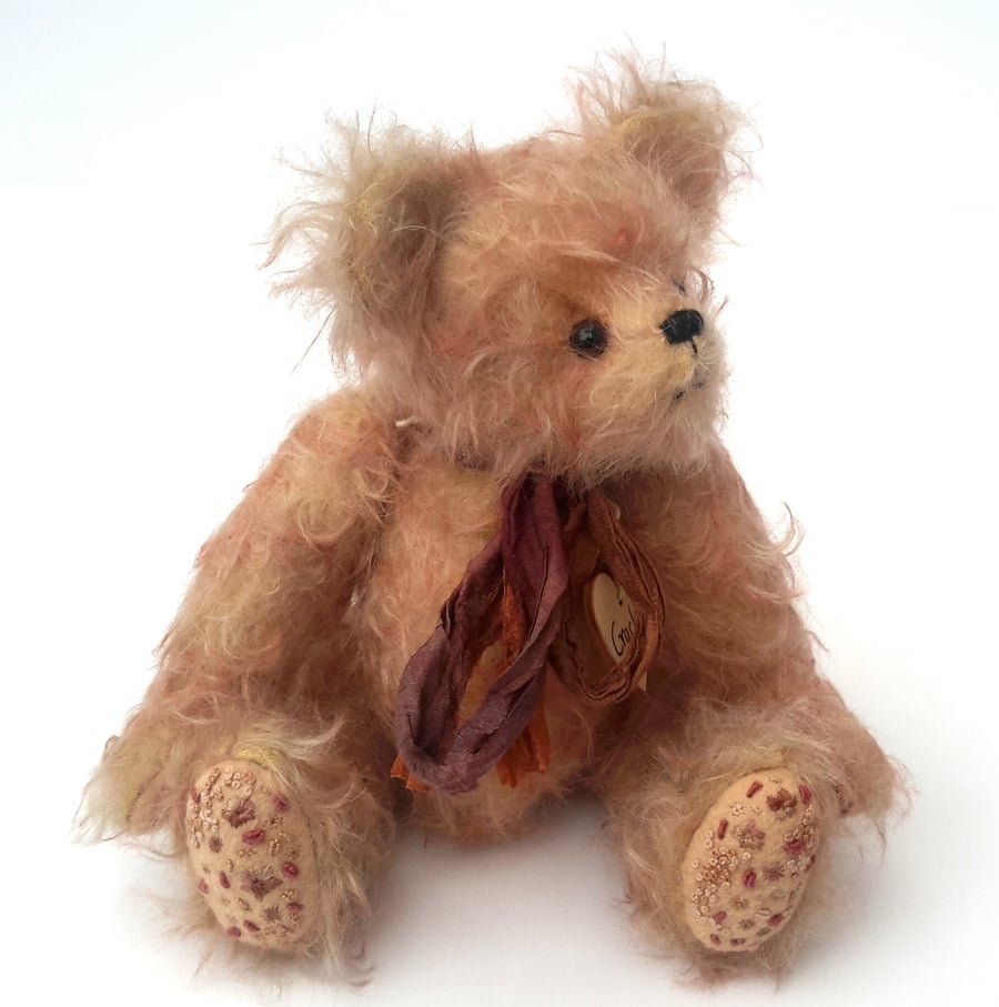 Crackle, OOAK Collectable Mohair Artist Bear, Hand Embroidered Teddy Bear