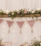 Dusky Pink Velvet Wedding Bunting - Handmade Romantic Wedding Decor - Image 1