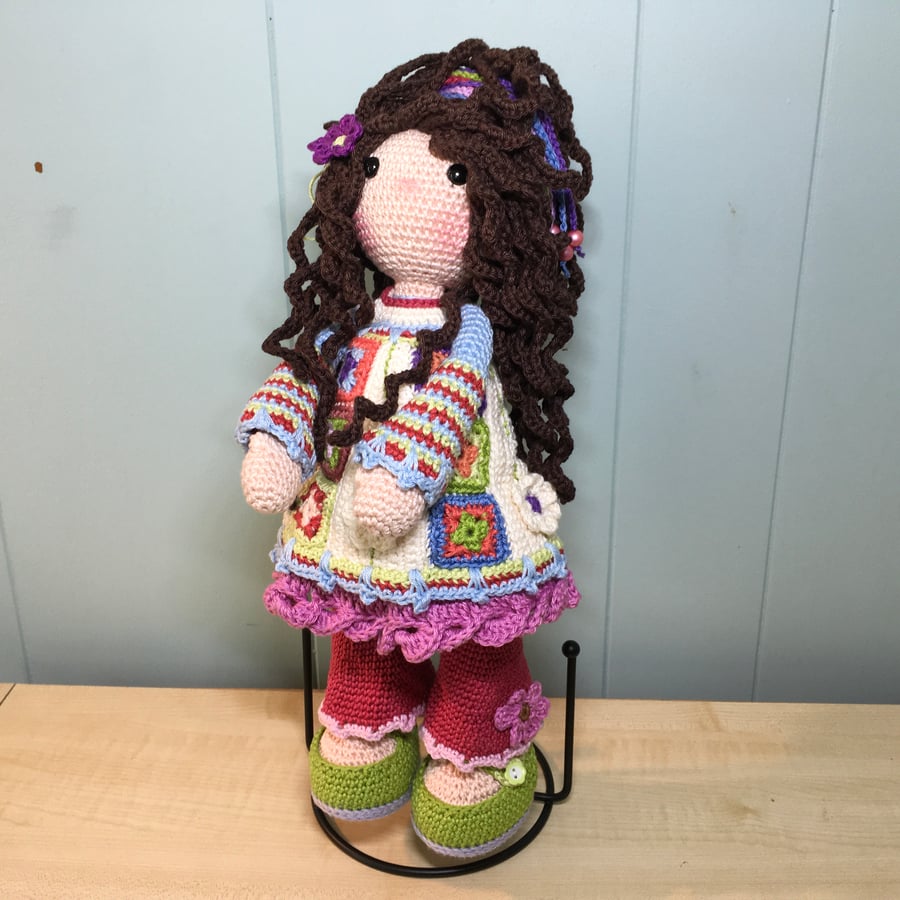 Crocheted Doll for Display. Amigurumi Doll for Collectors over 14. Art Doll.    
