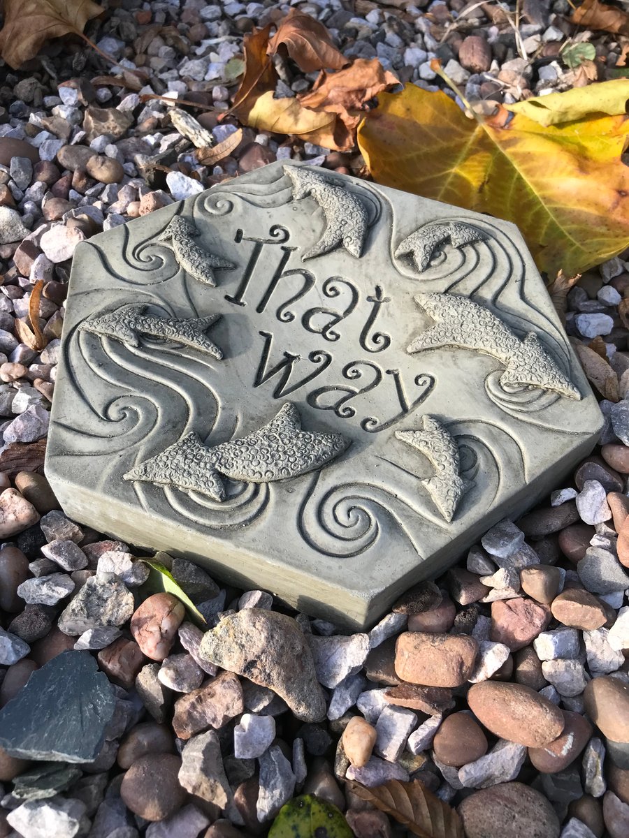 Alice in Wonderland 'That Way' Stepping Stone Garden Ornament