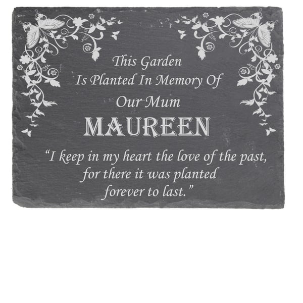  Memorial Garden Plaque Remembrance Garden Plaque Slate Memorial garden Stone 