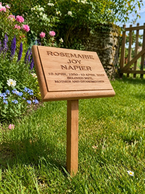  Oak Memorial Cemetery Garden Memorial Remembrance Woodland Grave Marker Plaque