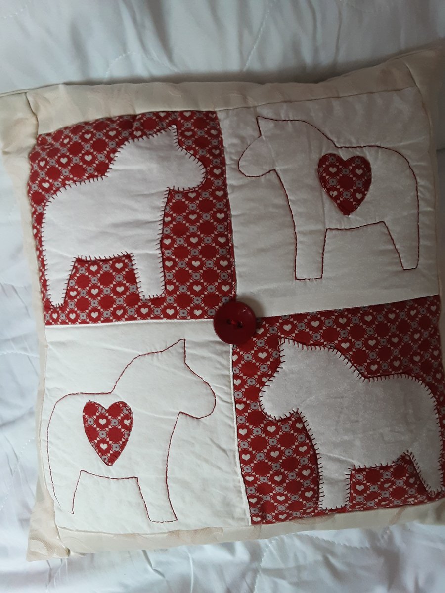 Patchwork horse pillow