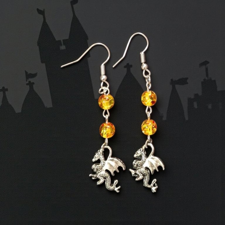 Dragon earrings, mystical jewellery, Dragon gifts