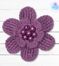 Crochet mauve flower brooch, crochet flower pin, flower brooch - Image 4