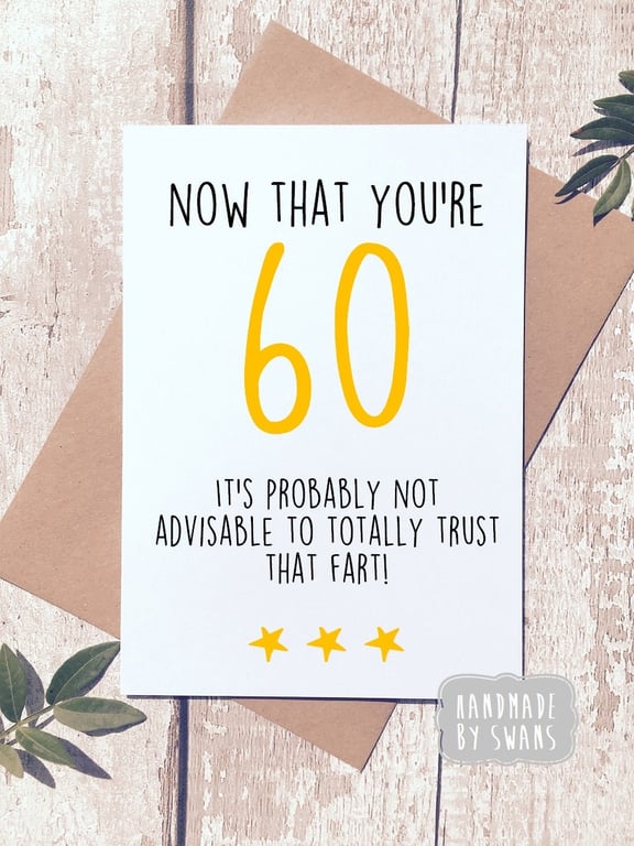 Funny 60th birthday card, sixtieth birthday, funny card, funny birthday card for