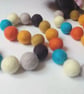 Felt Ball Garland, 70s Retro, Gift Idea, Eclectic Bohemian Interiors