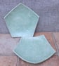Handmade small plates set of 2 in textured stoneware ceramic light green glaze - Image 1