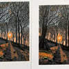 'Autumn Sunset' original screen print - perfectly imperfect