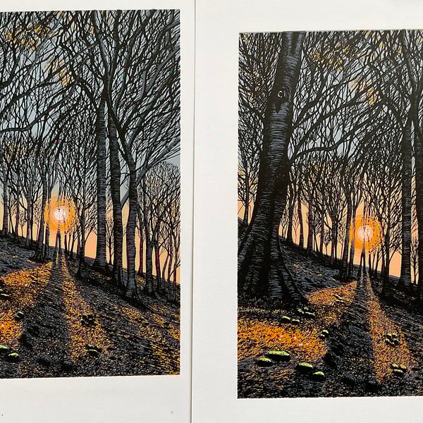 'Autumn Sunset' original screen print - test print