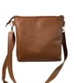 Genuine leather and Harris tweed handbag in tan and purple - Image 2