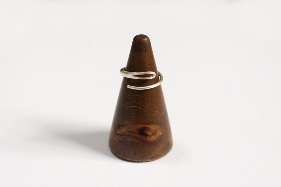 Needle ring, silver ring, wrap ring, sewing jewellery