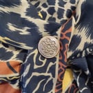 Brooch Ceramic stoneware round brooch