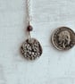 Hand made sterling silver pendant with  sambuca plus a garnet bead. - Image 2