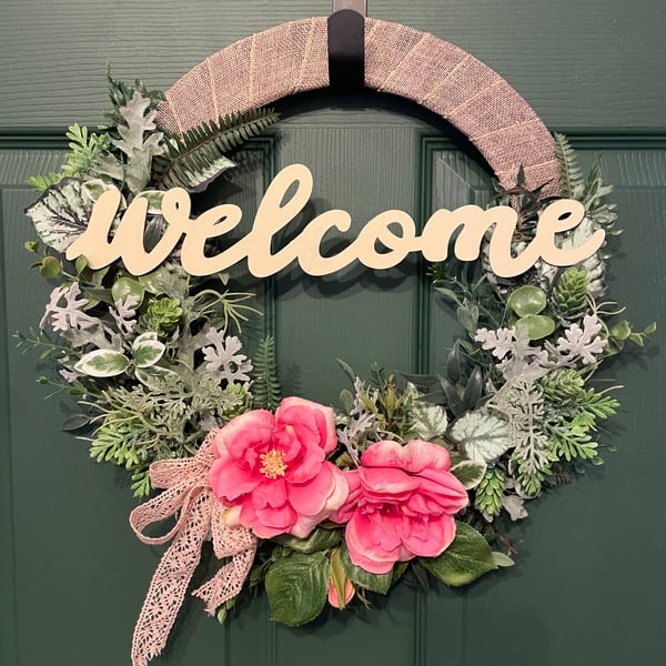 Handmade Spring Door Wreath, Luxury wreaths,40cm 