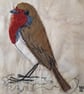 Robin Embroidered Portrait Greetings Card - Image 2