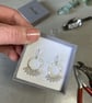 Pastel Aquamarine Gemstone Super Disco Ruffle Silver Circle Earrings - Image 2