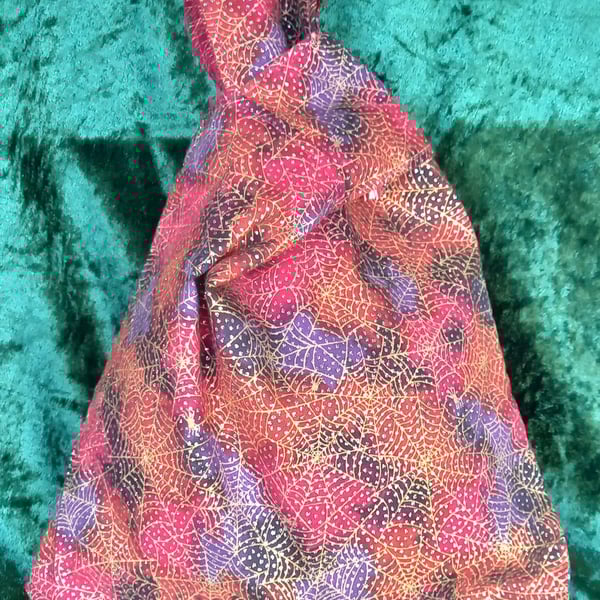 Spider Web Reversible Japanese Knot Bag Small