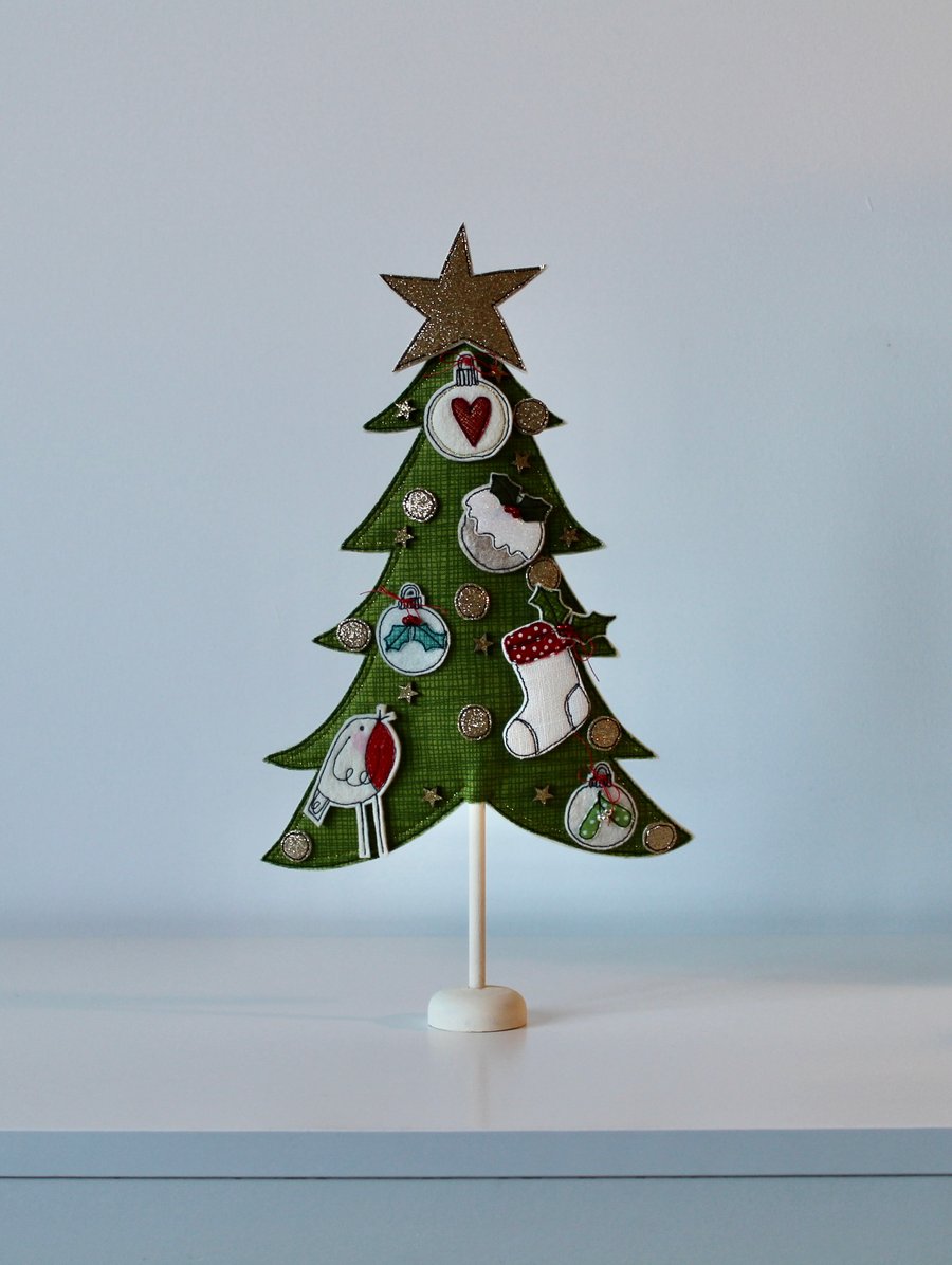 'Christmas Tree on a Wooden Stand Two'