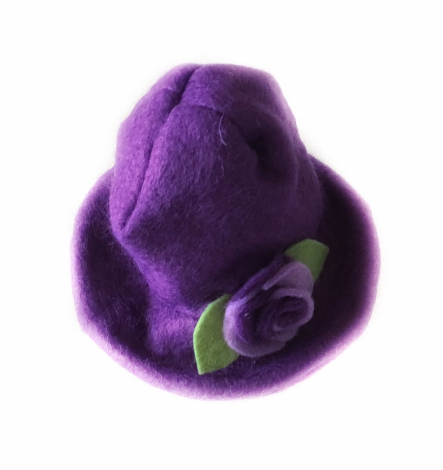 Purple felt hat - reserved for Sue