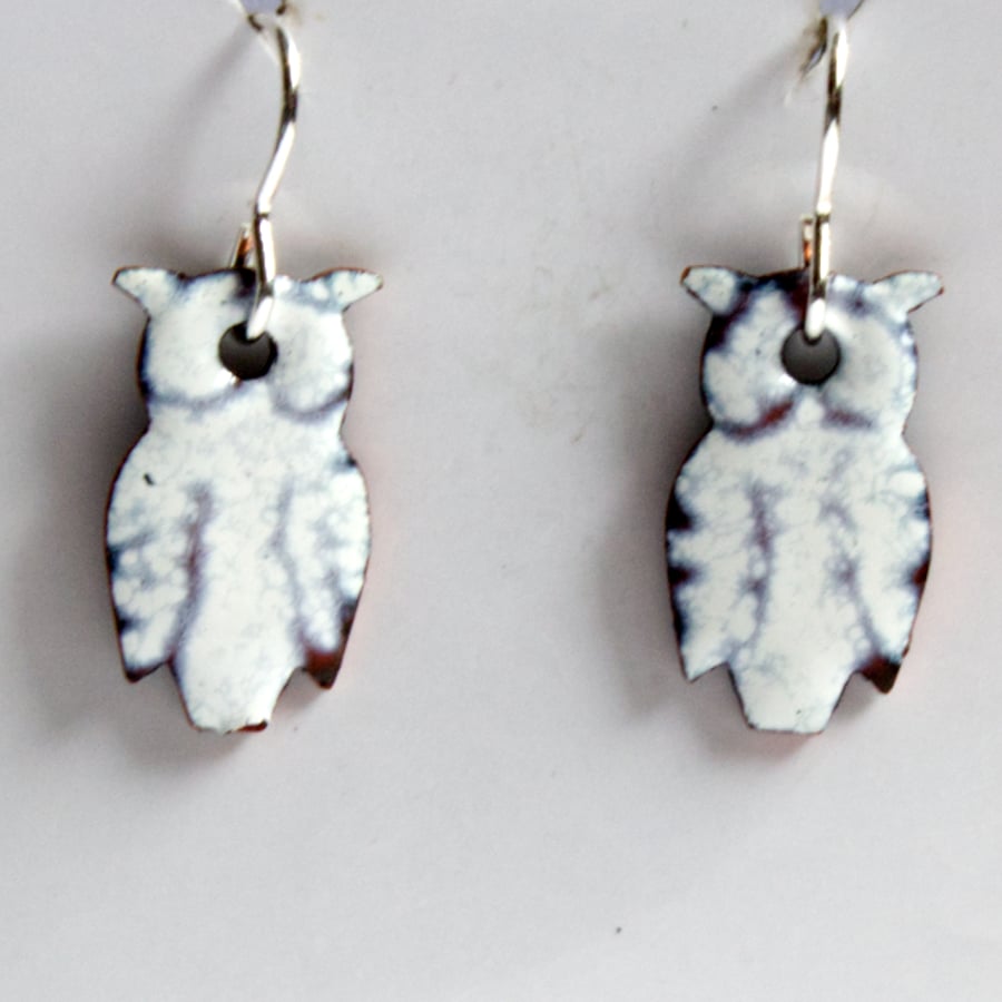 white owl earrings