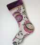 Luxury Christmas Stocking - Purple Green Gold Crewel upcycled vintage zero waste - Image 3