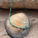 Tiny but bright Miyuki seed beads and sterling silver heart charm Ref R18