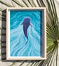 Whale Shark Illustrated Art Print - Image 3