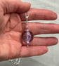 purple and clear swirly glass ball shaped lampwork glass pendant necklace - Image 7