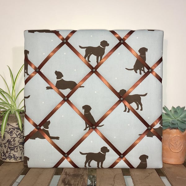 Labrador fabric photo picture board, noticeboard, memoboard, rosette display